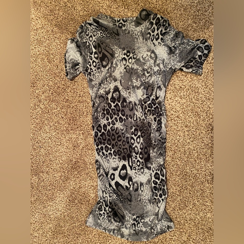 Gray Leopard Print Dress